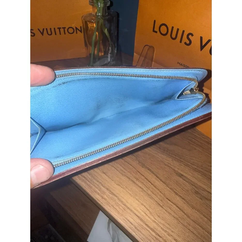 Rare LV Insolite Wallet Monogram with Blue Interior K.Y. Initials Murakami